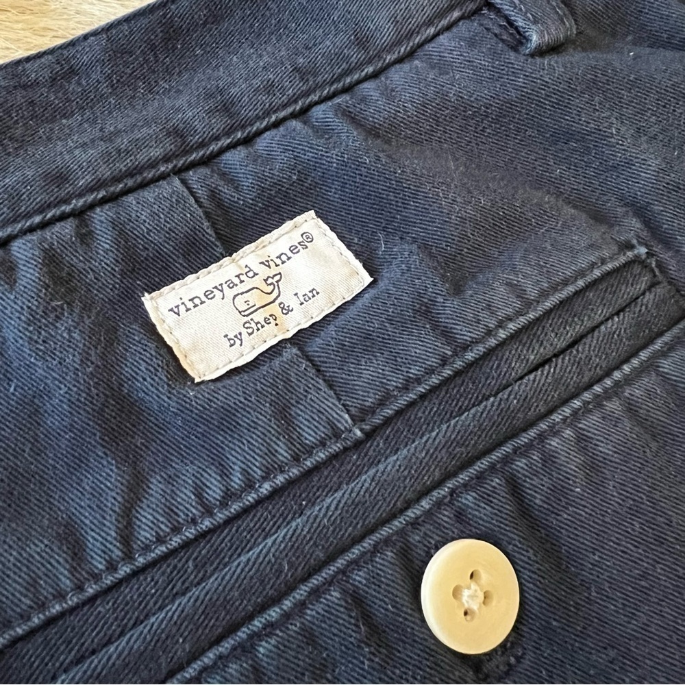 VINYARD VINES Navy Blue Club Pant Slacks 34 x 32 Flat Front 100% Cotton Twill - Picture 5 of 9
